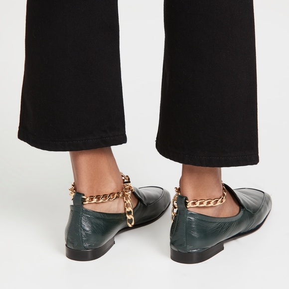 BY FAR Nick Chain Anklet Loafers, size 38, green, never worn PERFECT CONDITION! - Picture 2 of 4
